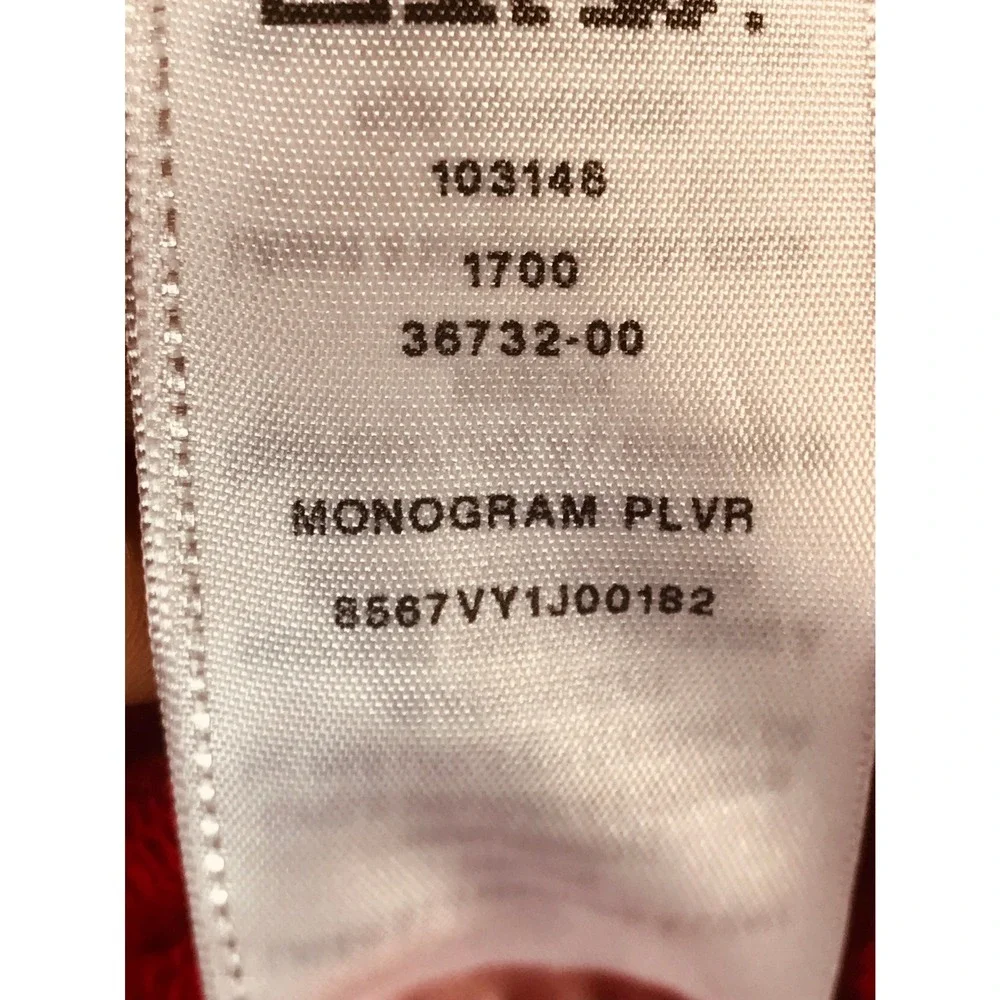 True Religion Monogram Hoodie Mens L White Ruby Red Colorblock Pullover 103146